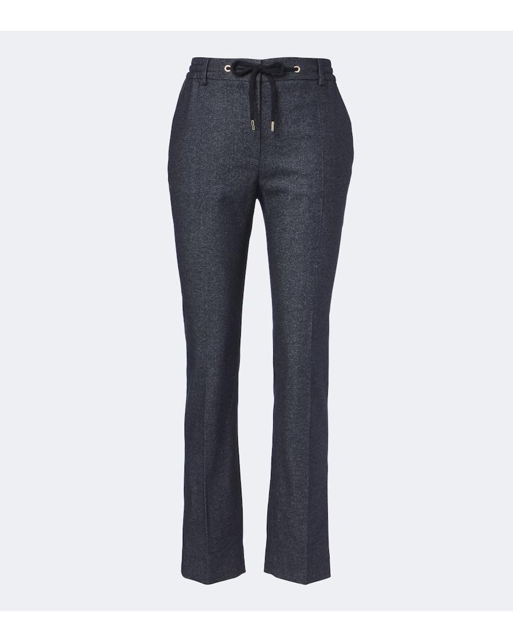 Eleventy Blue Wool-Blend Slim Pants
