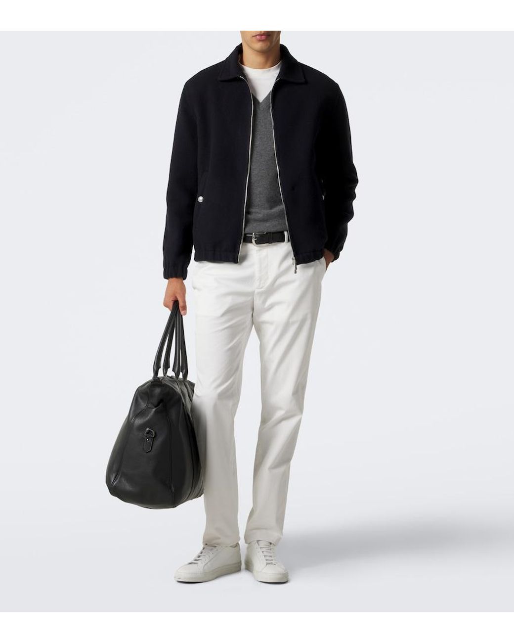 Eleventy Black Wool Bomber Jacket for men