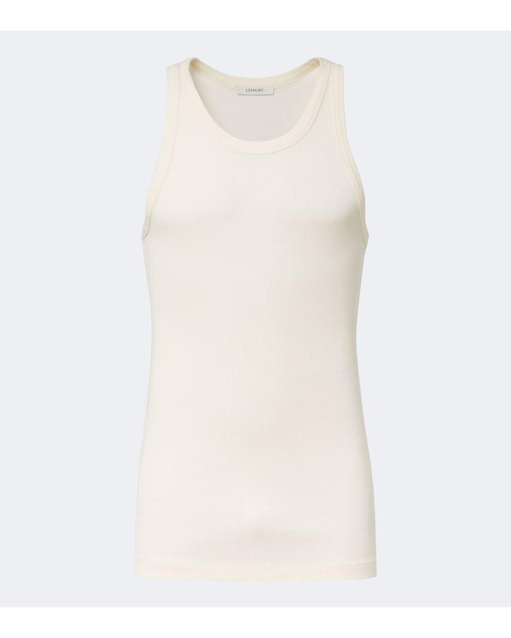 Lemaire Natural Ribbed-Knit Cotton Tank Top for men
