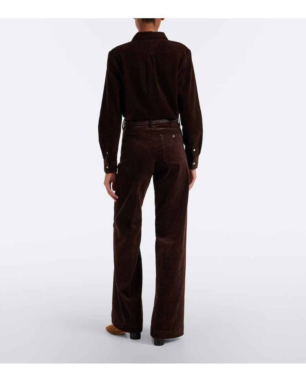 Polo Ralph Lauren Brown Cotton Corduroy Flared Pants