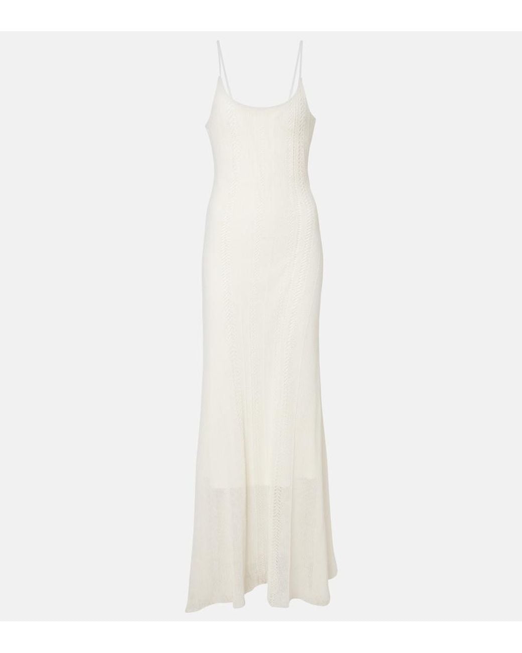 Faithfull The Brand White Treillis Crochet Cotton-Blend Midi Dress