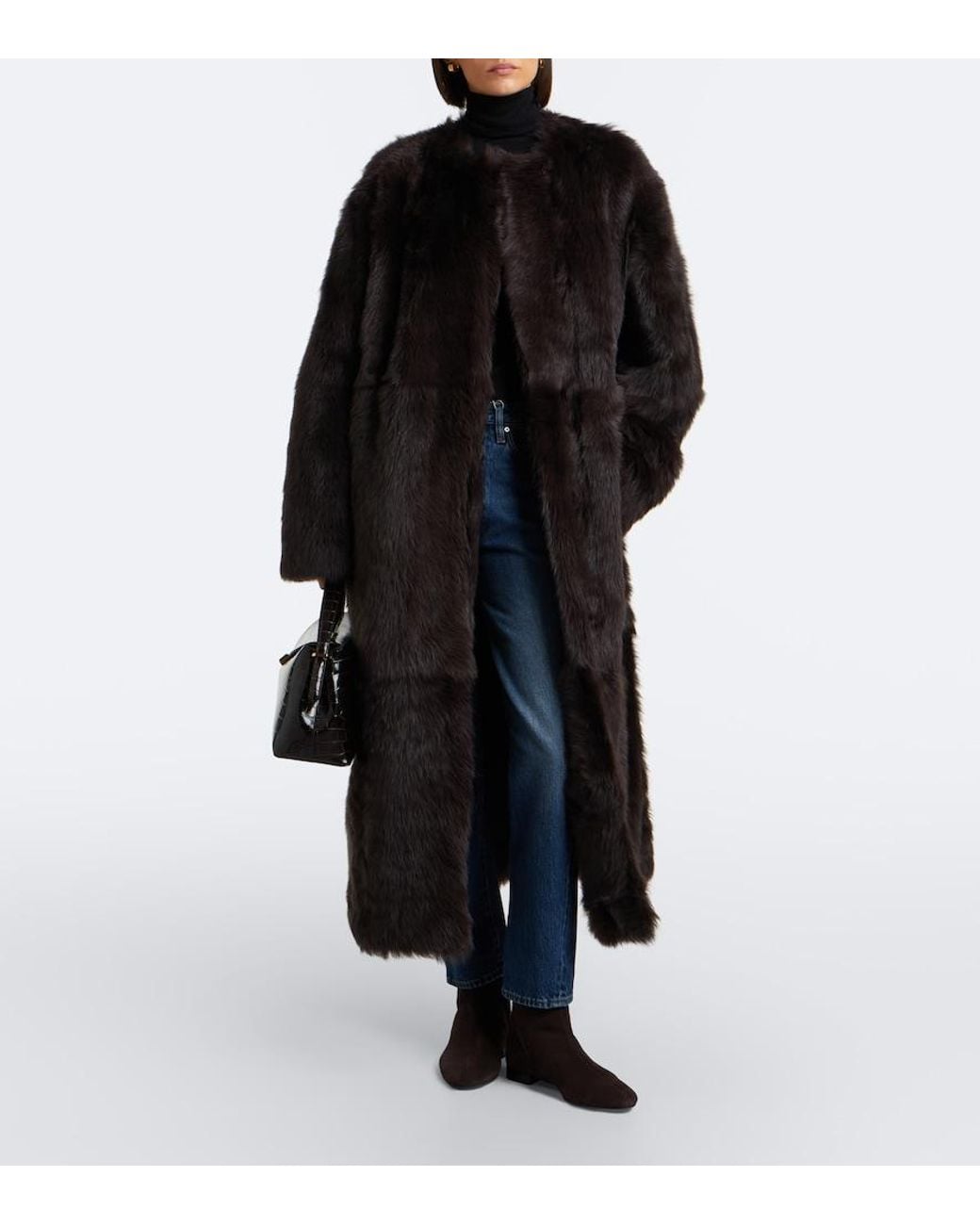 Totême Brown Shearling-Lined Suede Ankle Boots