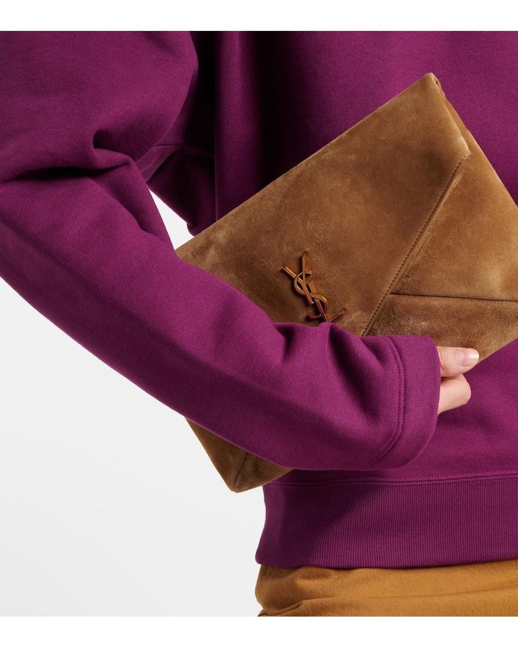 Saint Laurent Purple Cotton Fleece Sweatshirt