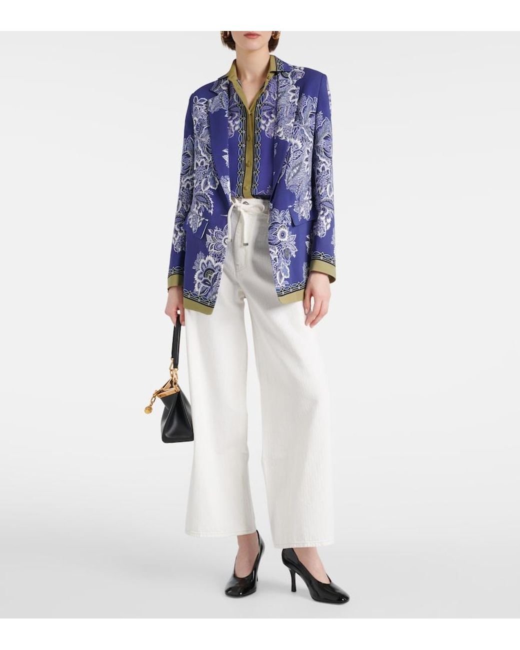 Etro Blue Printed Blazer