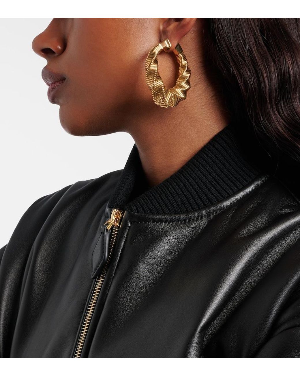 Alaïa Metallic Spiral Small Hoop Earrings