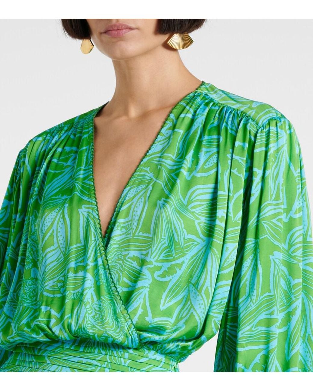 Poupette Green Colleen Printed Minidress