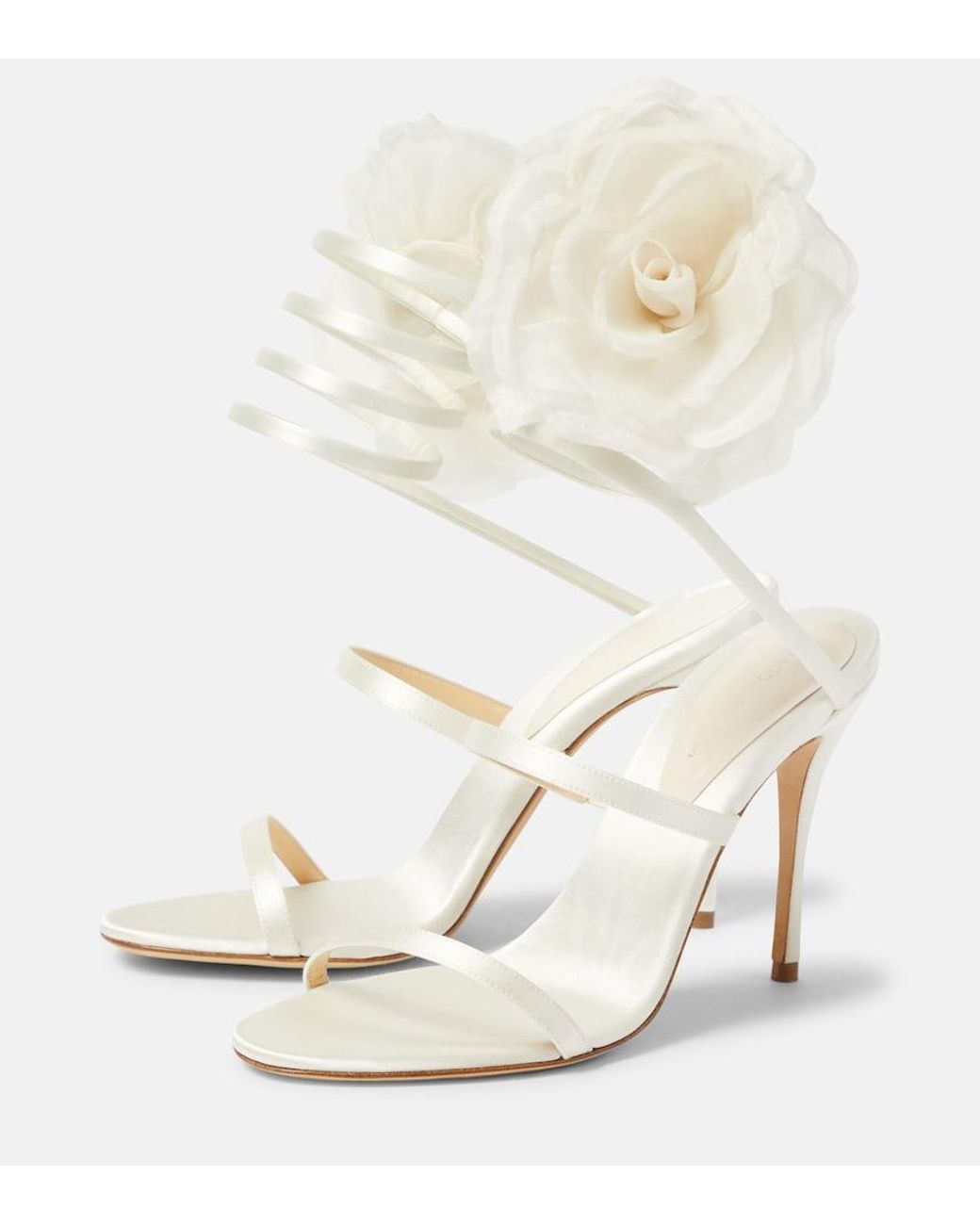 Magda Butrym White Floral-Applique Sandals