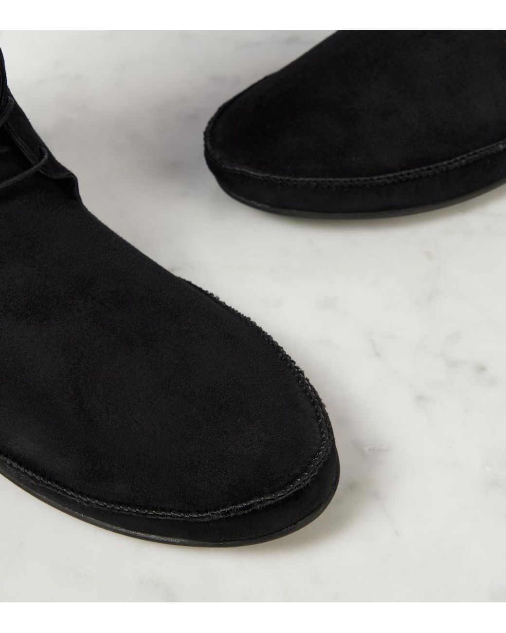 The Row Black Tyler Suede Lace-Up Boots