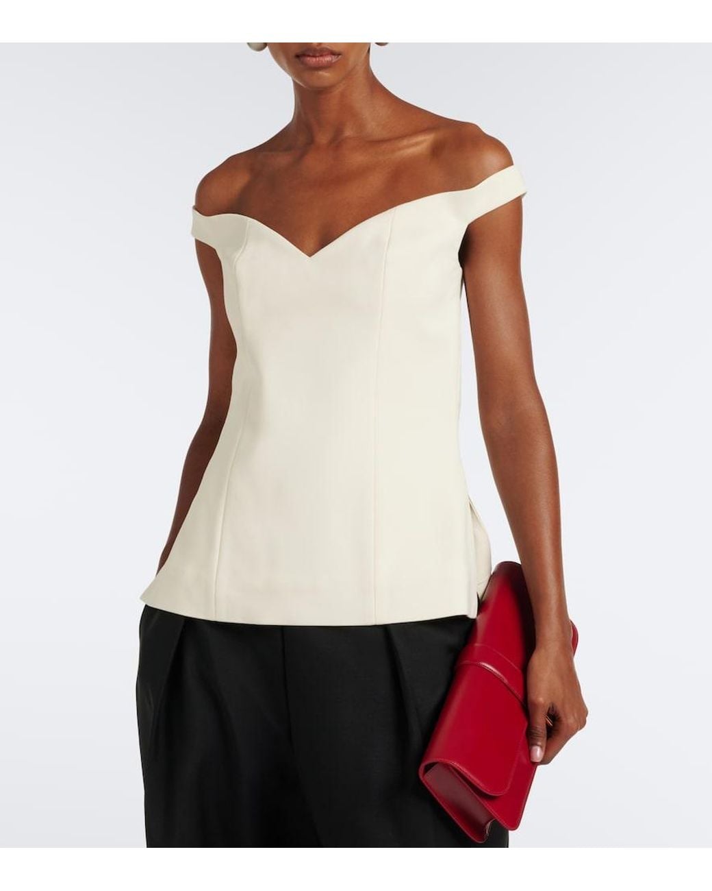 Rohe White Off-Shoulder Top