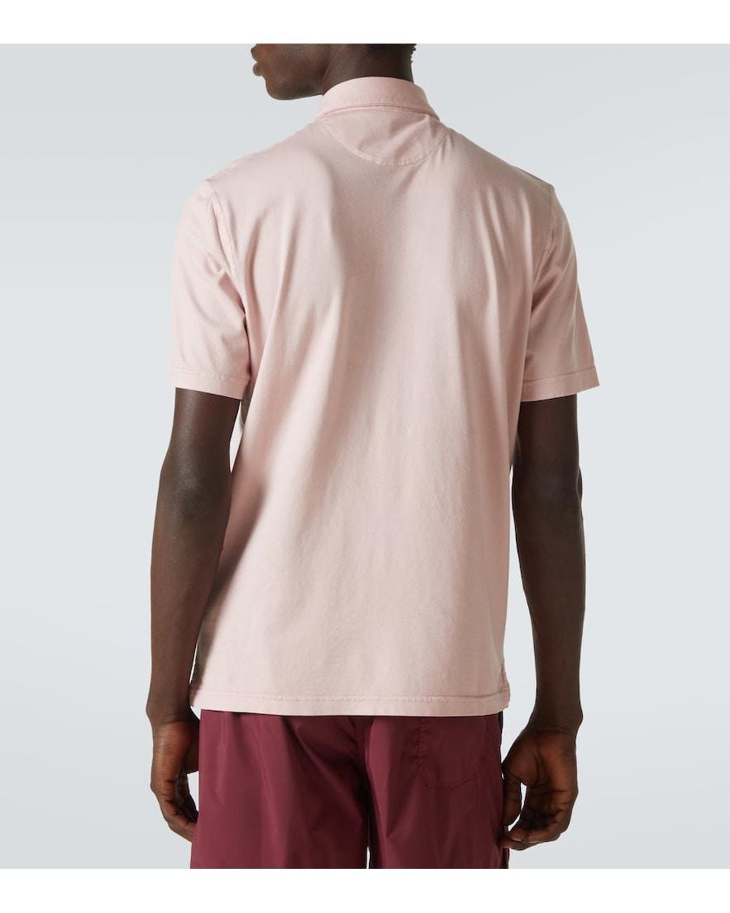 Fedeli Pink Zero Cotton Jersey Polo Shirt for men