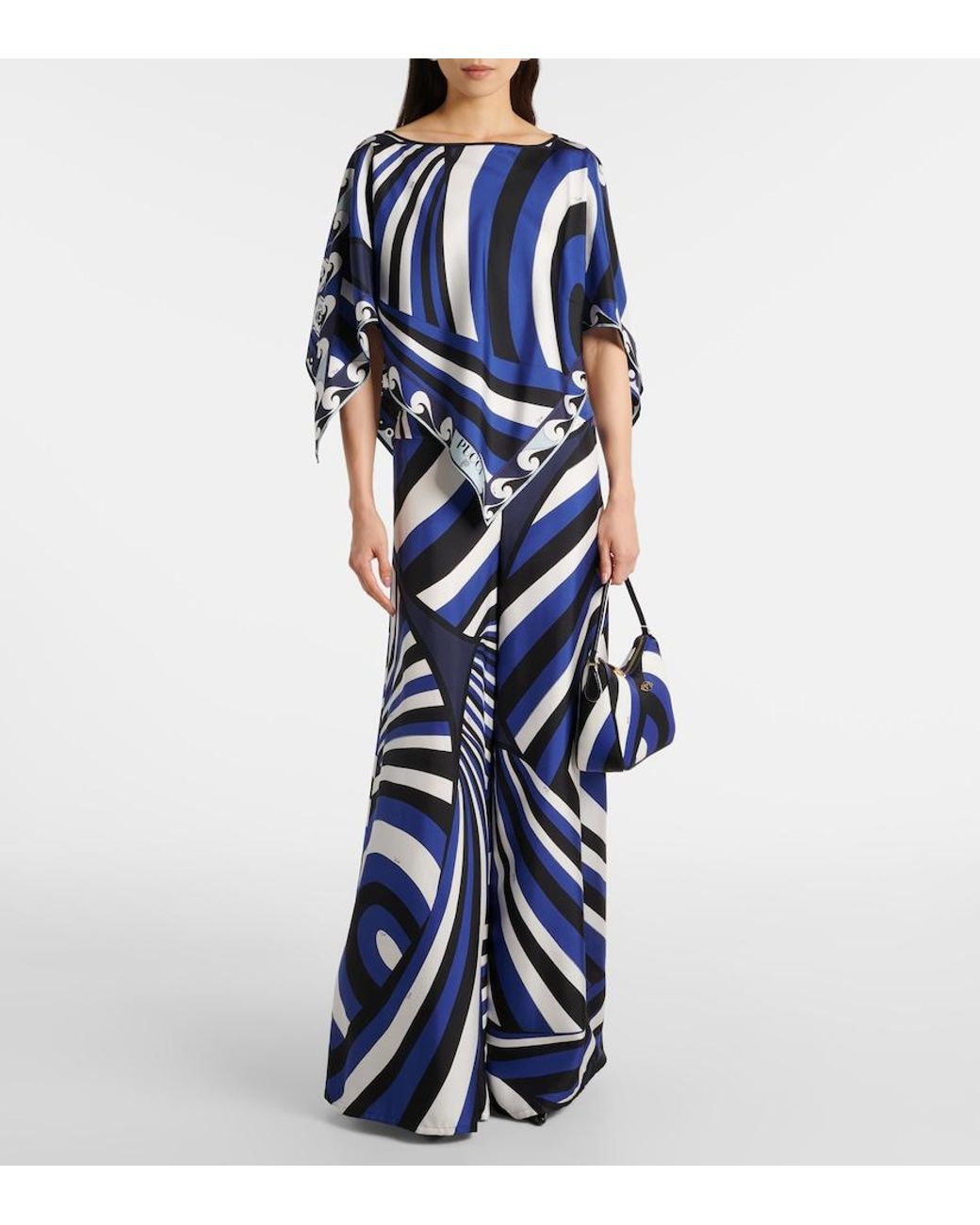 Emilio Pucci Blue Yummy Iride Canvas Shoulder Bag