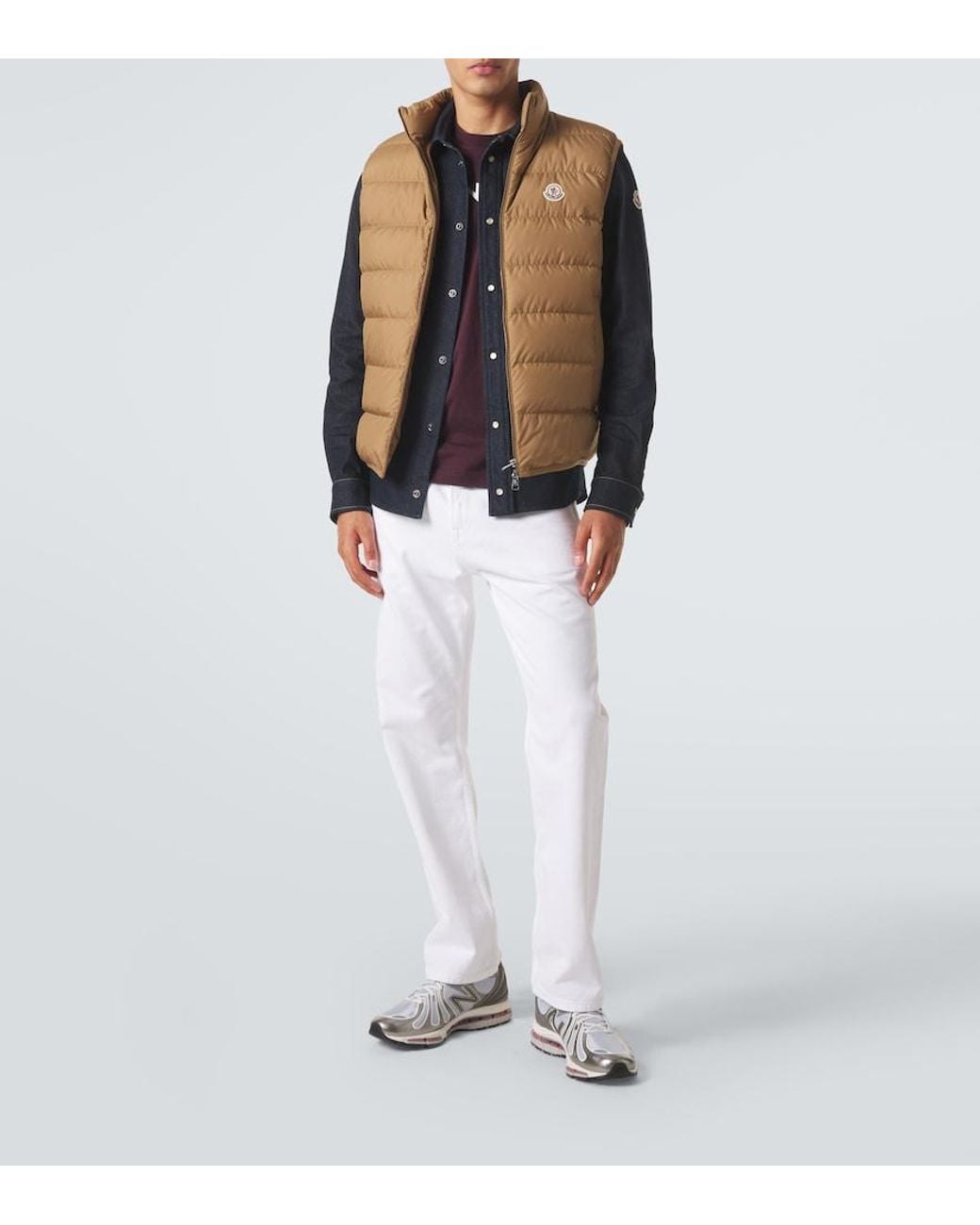 Chaleco De Plumas Contrin Moncler de hombre de color Brown