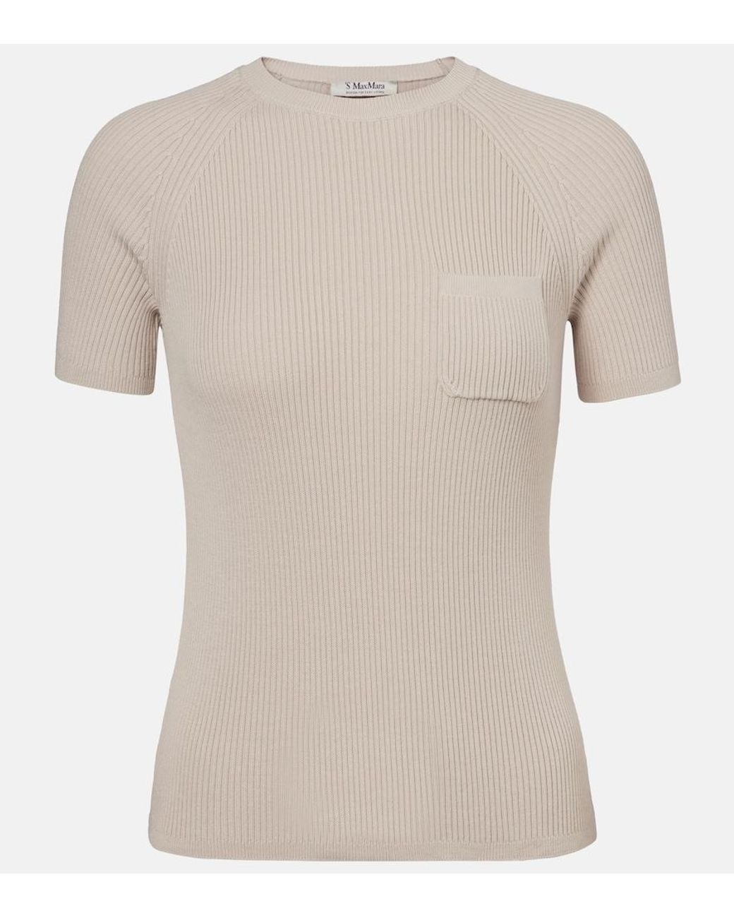 Max Mara White Berlino Ribbed-Knit Cotton Top
