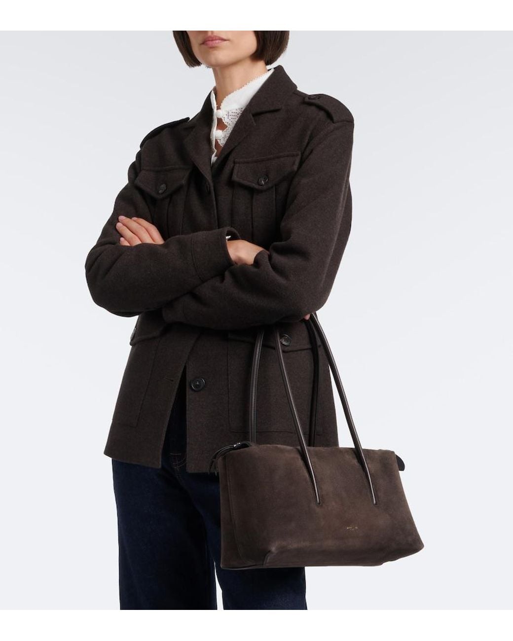 DeMellier London Black Stockholm Suede Shoulder Bag