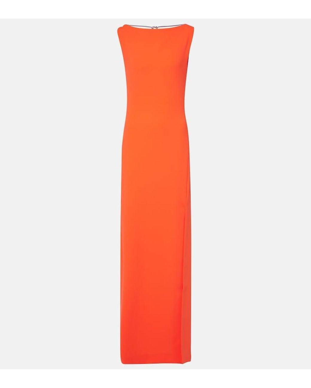 Max Mara Orange Chain-Detail Cady Gown