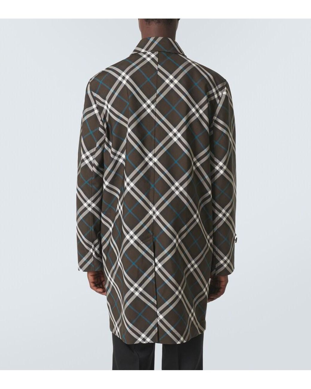 Burberry Black Check Raincoat for men