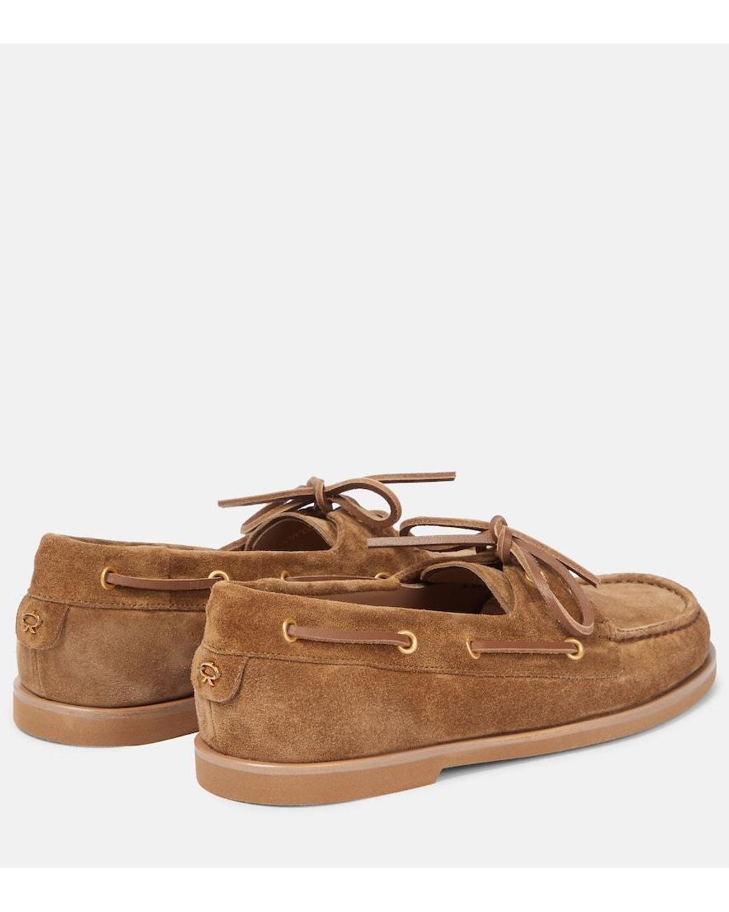 Gianvito Rossi Brown Vandee Suede Boat Shoes