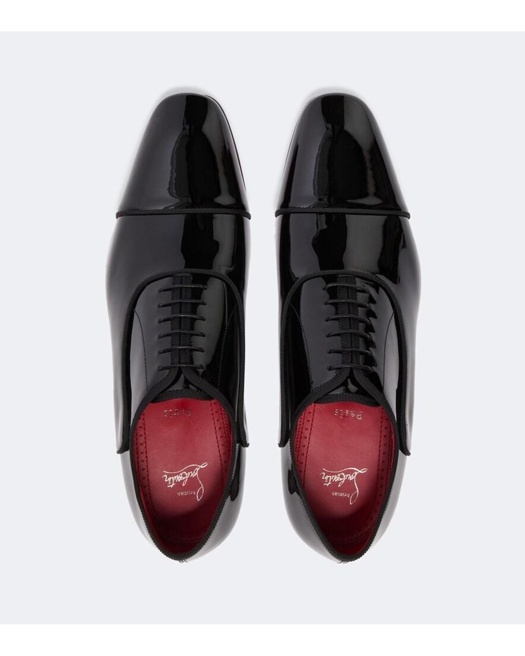 Christian Louboutin Black Greggo Galvin Patent Leather Oxford Shoes for men