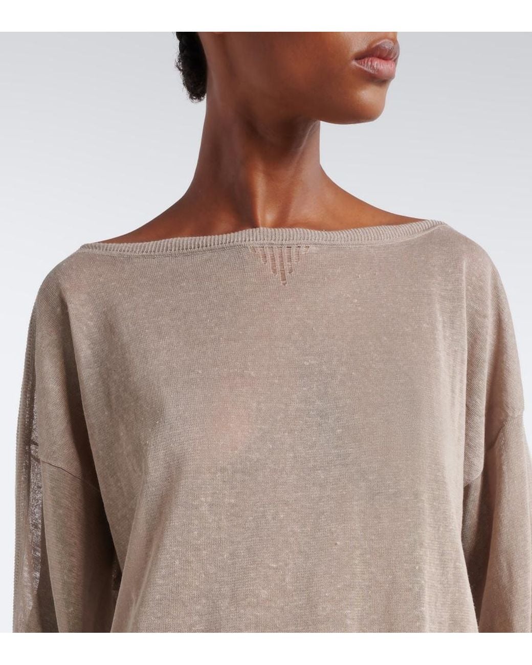 Alaïa Natural Semi-Sheer Linen And Silk Kaftan
