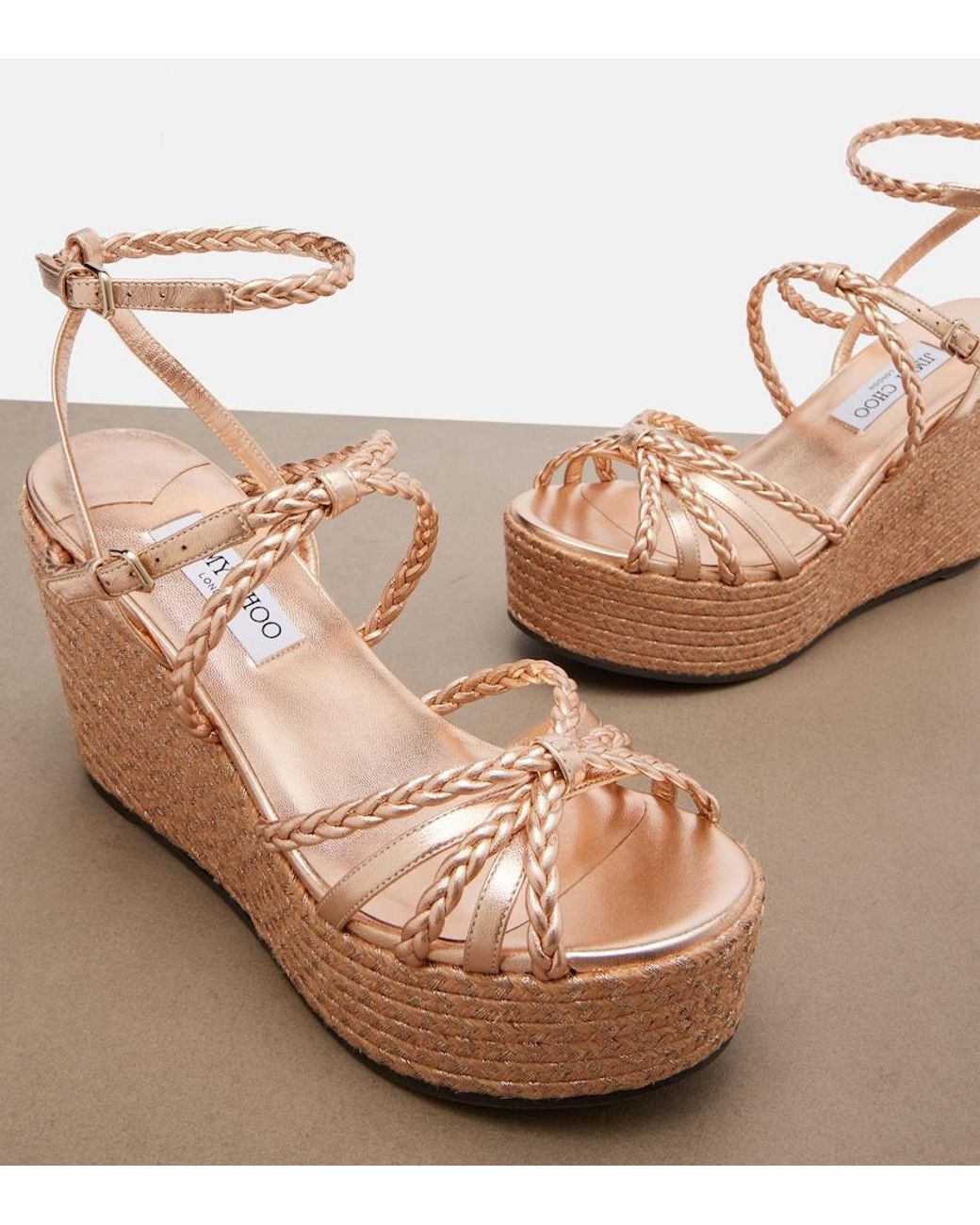 Jimmy Choo Brown Espadrille-Sandalen Nyra Aus Leder