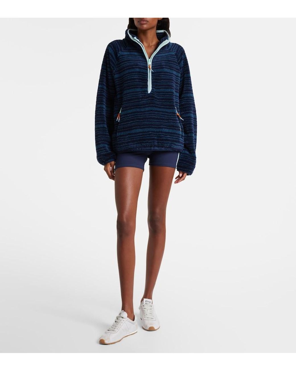 The Upside Blue Harlow Fleece Half-Zip Sweatshirt