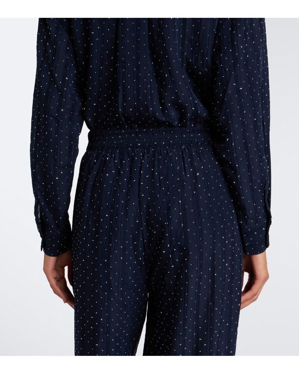 Melissa Odabash Blue Trisha Embellished Palazzo Pants