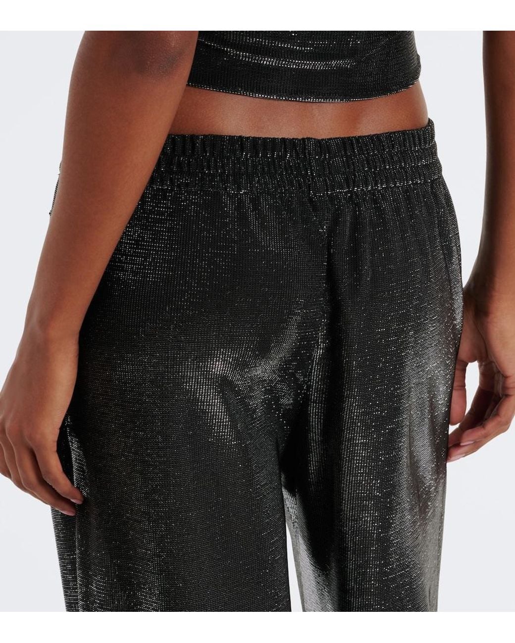 Gucci Black Embellished Wide-Leg Pants