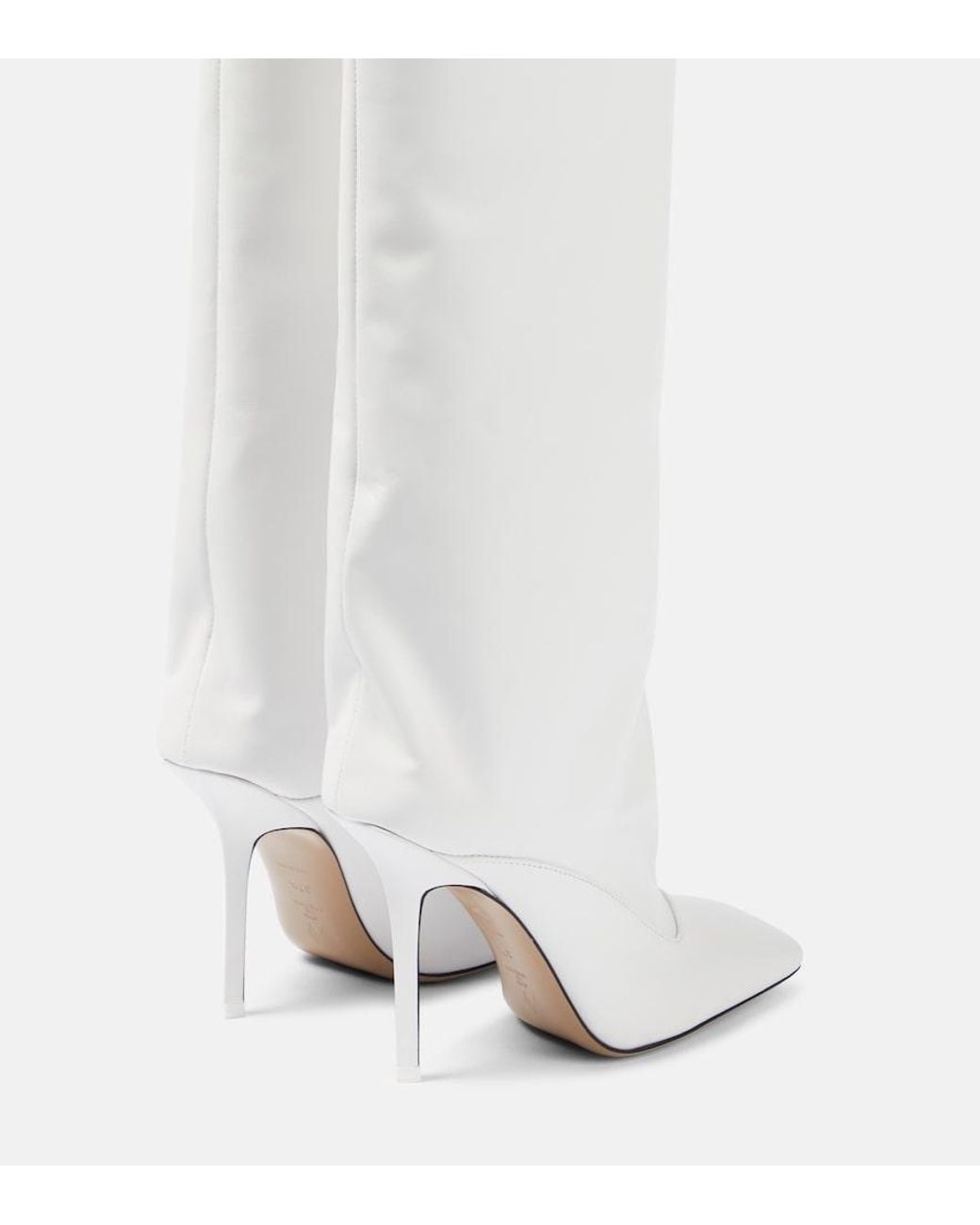 The Attico White Sienna Leather Knee-High Boots
