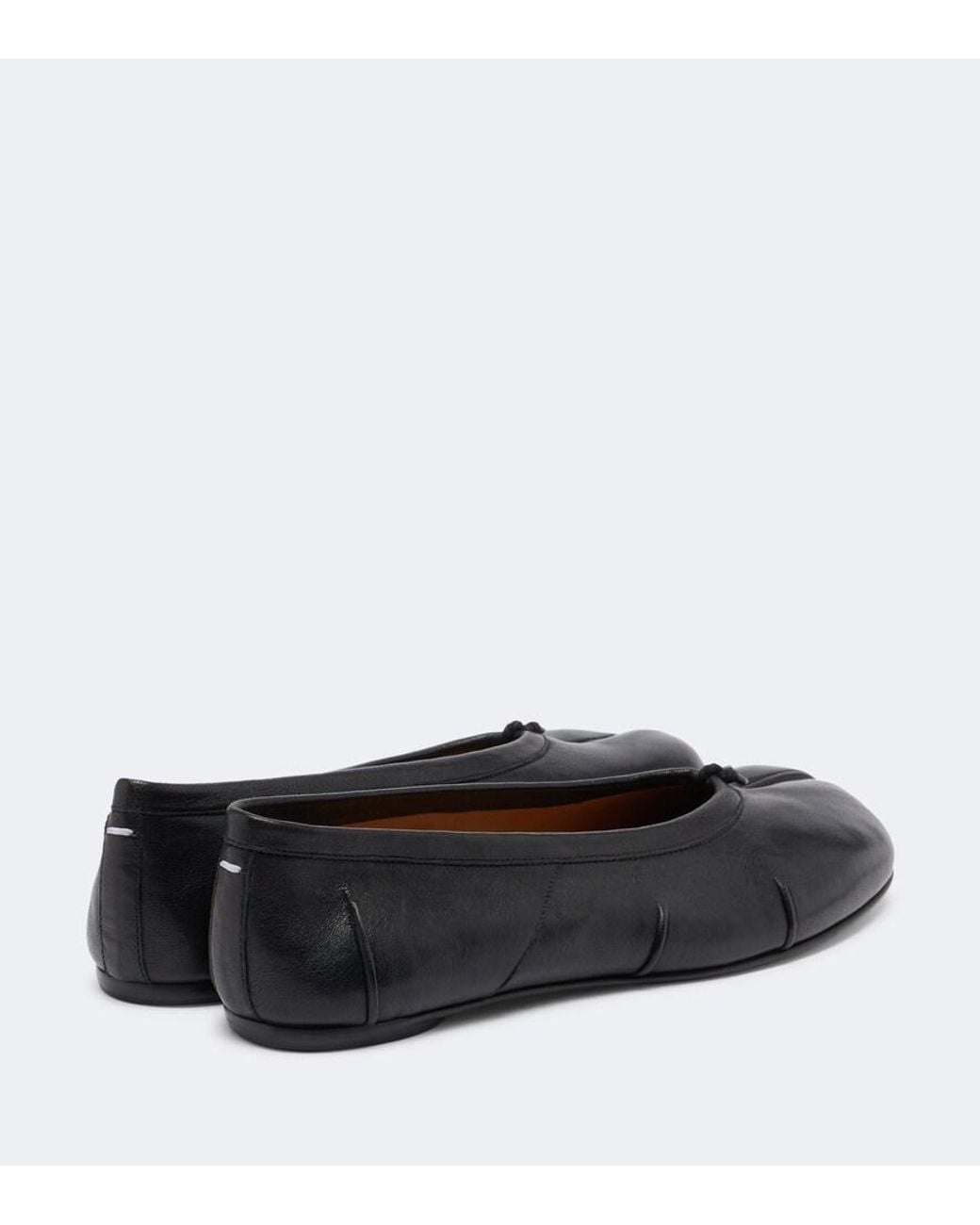Maison Margiela Black Tabi Leather Ballet Flats