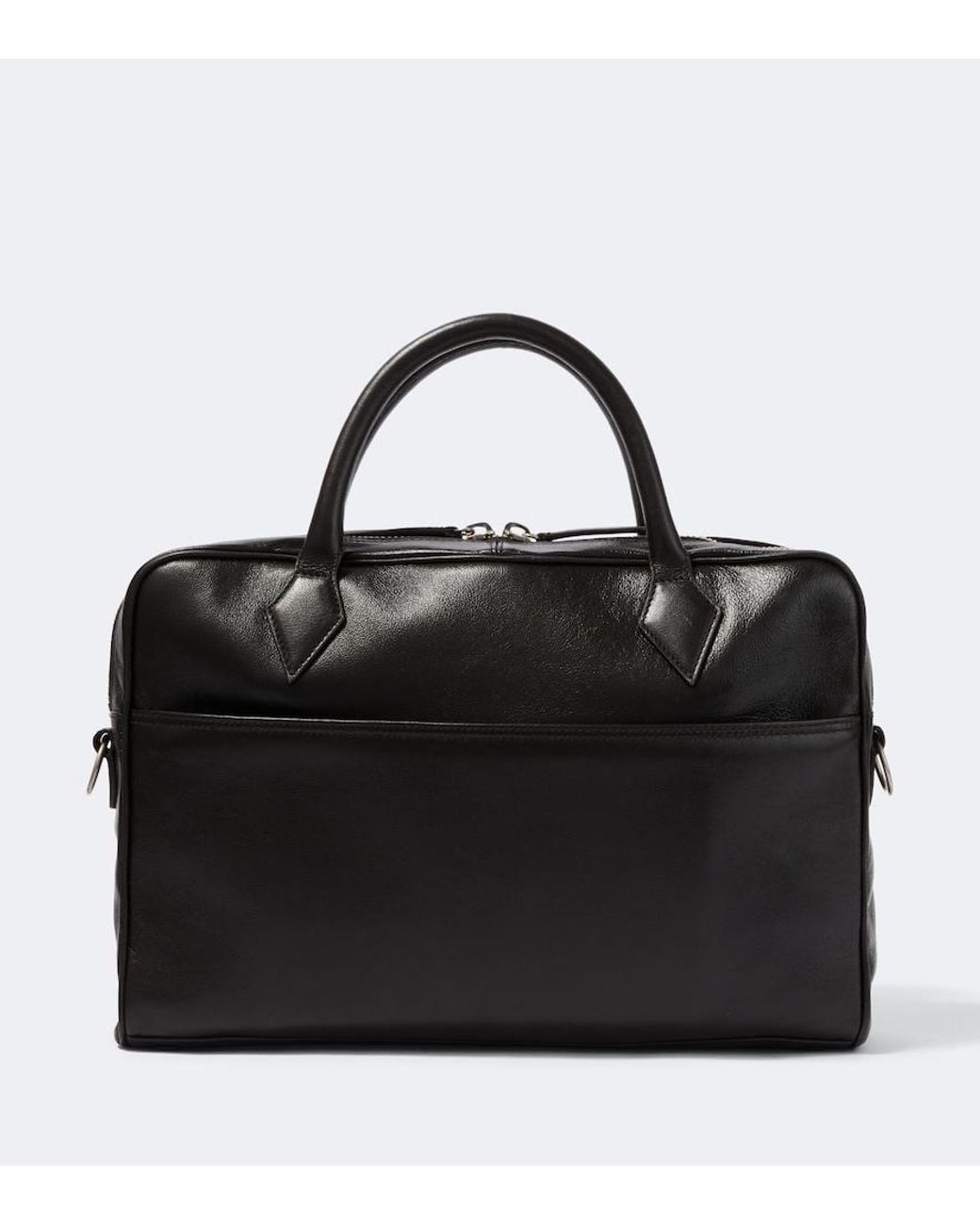 Metier Black Closer Slim Leather Briefcase for men