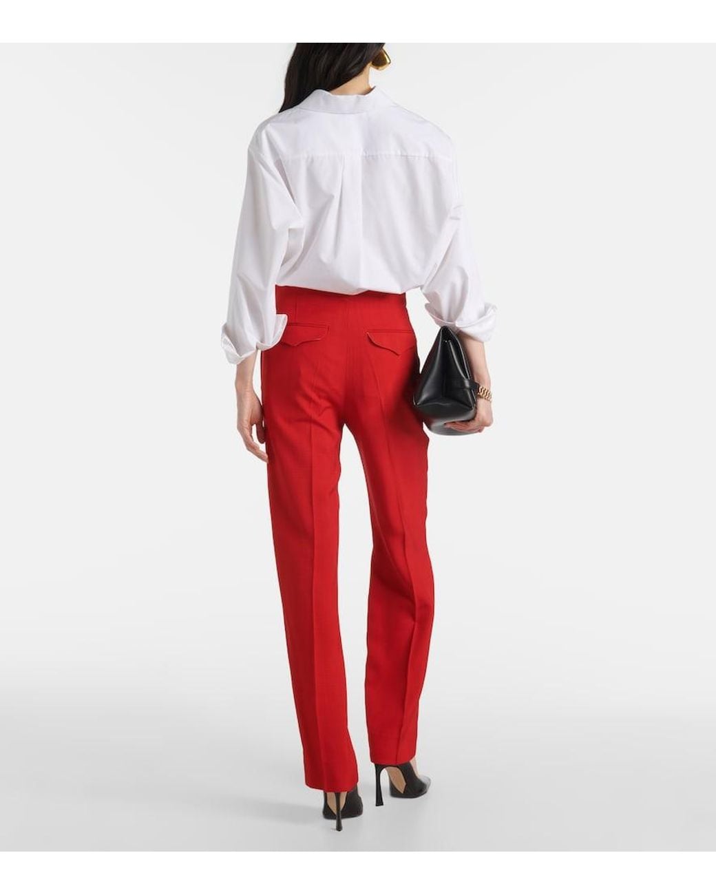 Victoria Beckham Mid-Rise Tapered Pants