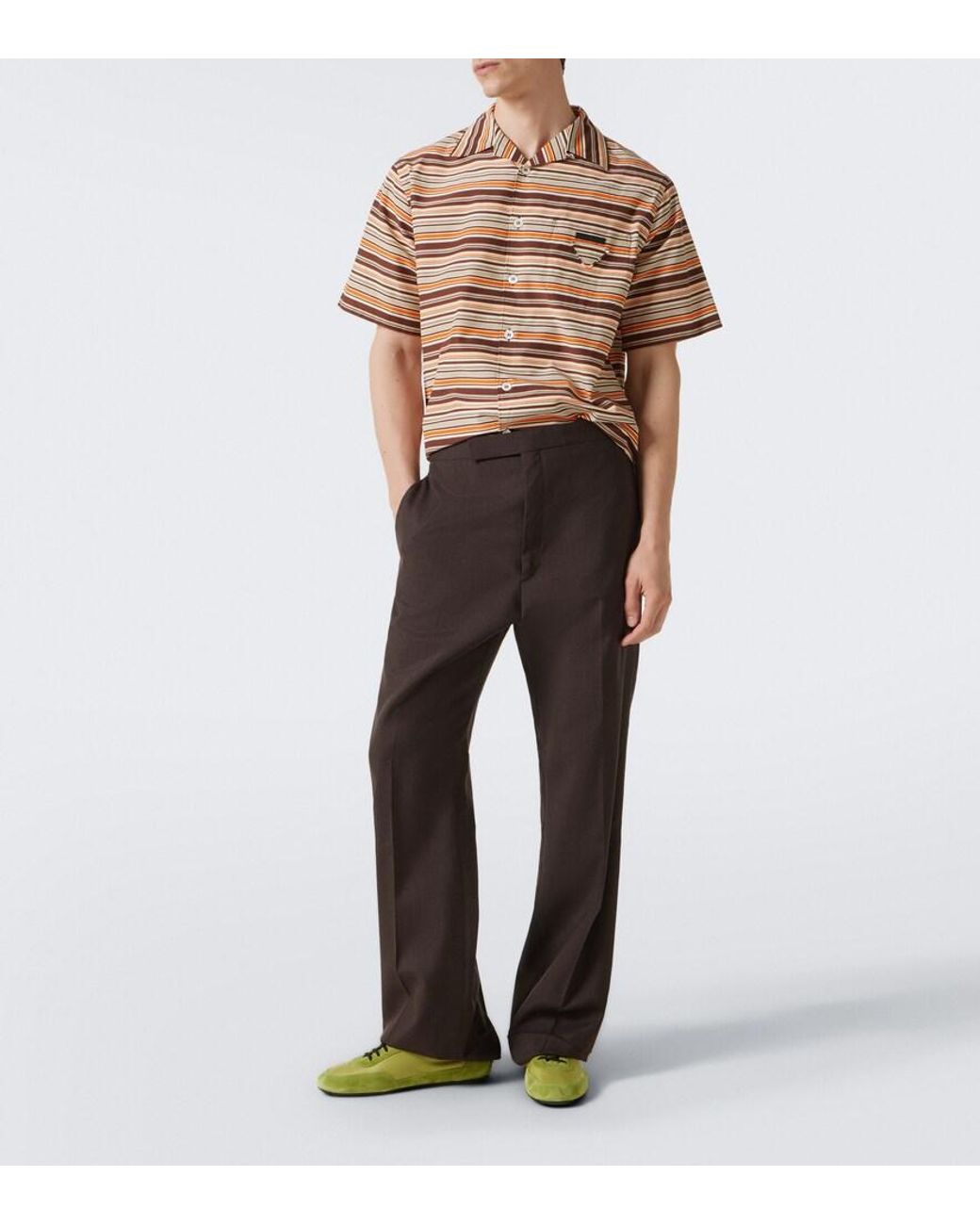 Prada Green Collapse Re-Nylon And Suede Sneakers for men