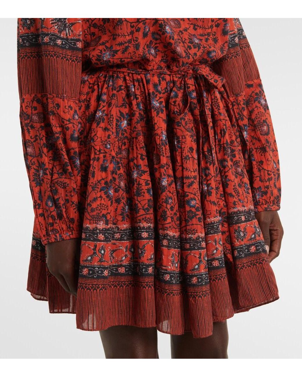 Ulla Johnson Red Abri Floral Cotton-Blend Minidress
