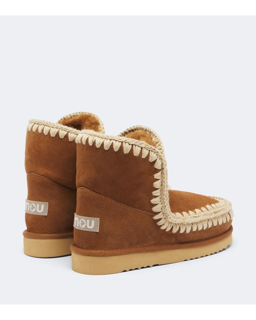 Mou Brown 18 Shearling-Lined Suede Ankle Boots