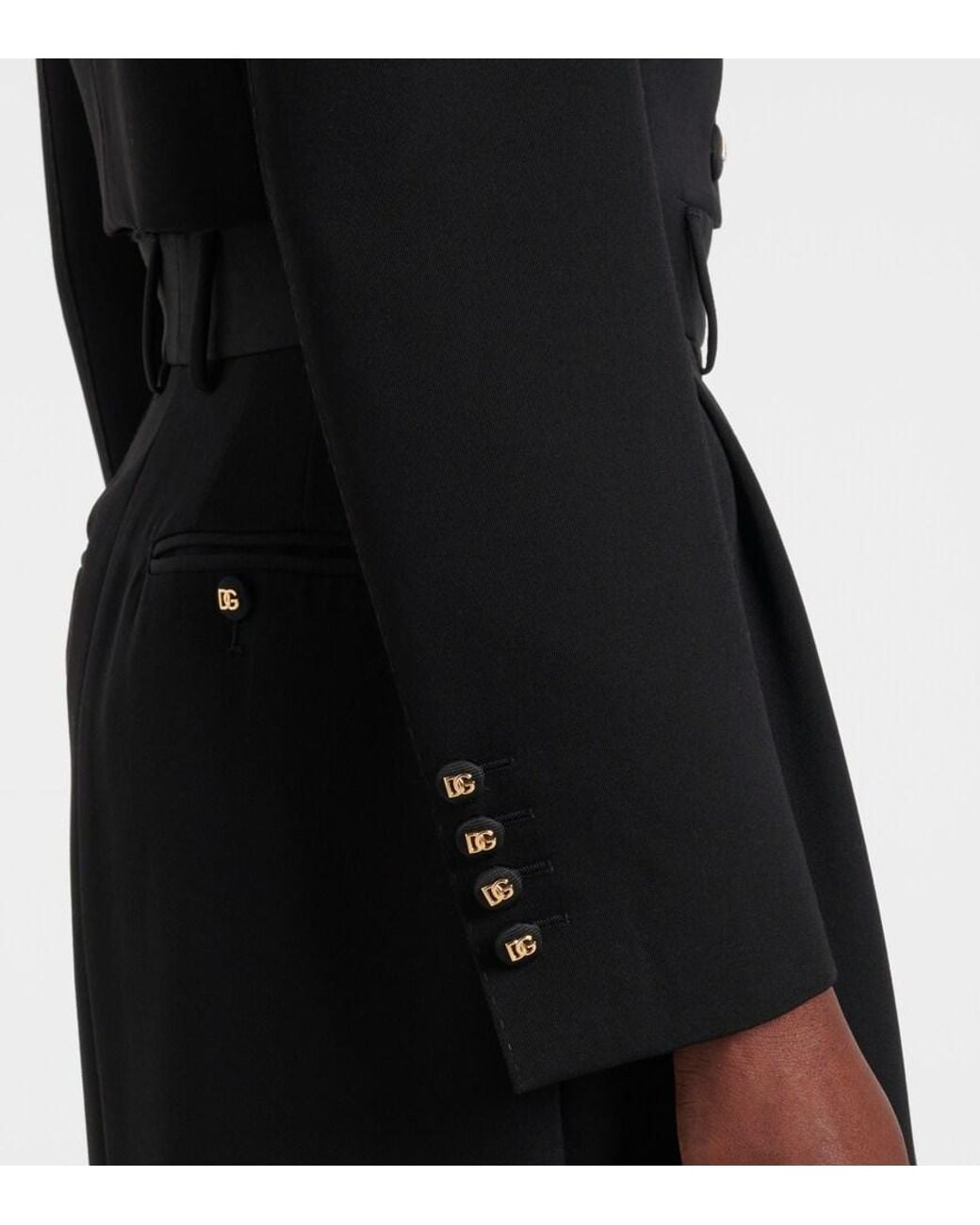 Dolce & Gabbana Black Cropped Wool-Blend Jacket