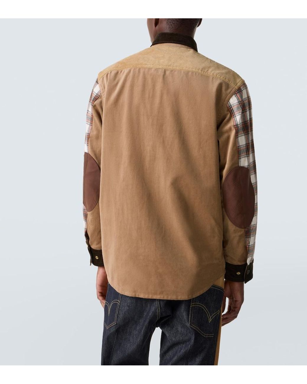 Junya Watanabe Brown Checked Cotton Flannel Jacket for men