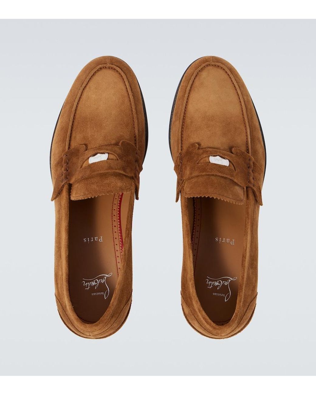 Christian Louboutin Loafers Penny Aus Veloursleder in Brown für Herren