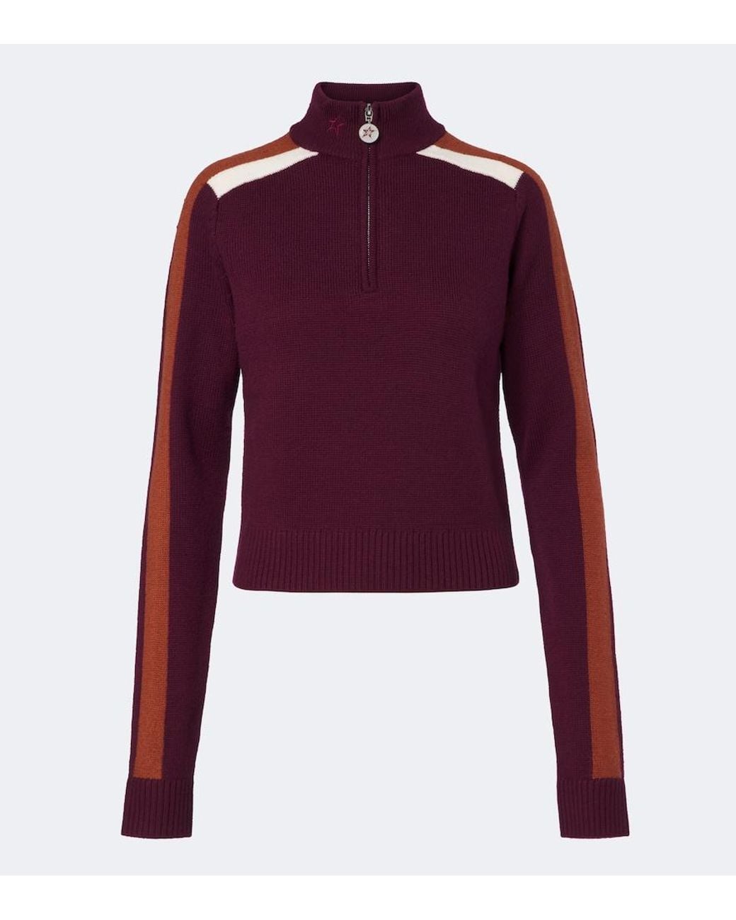 Perfect Moment Purple La Tour Wool Half-Zip Ski Top