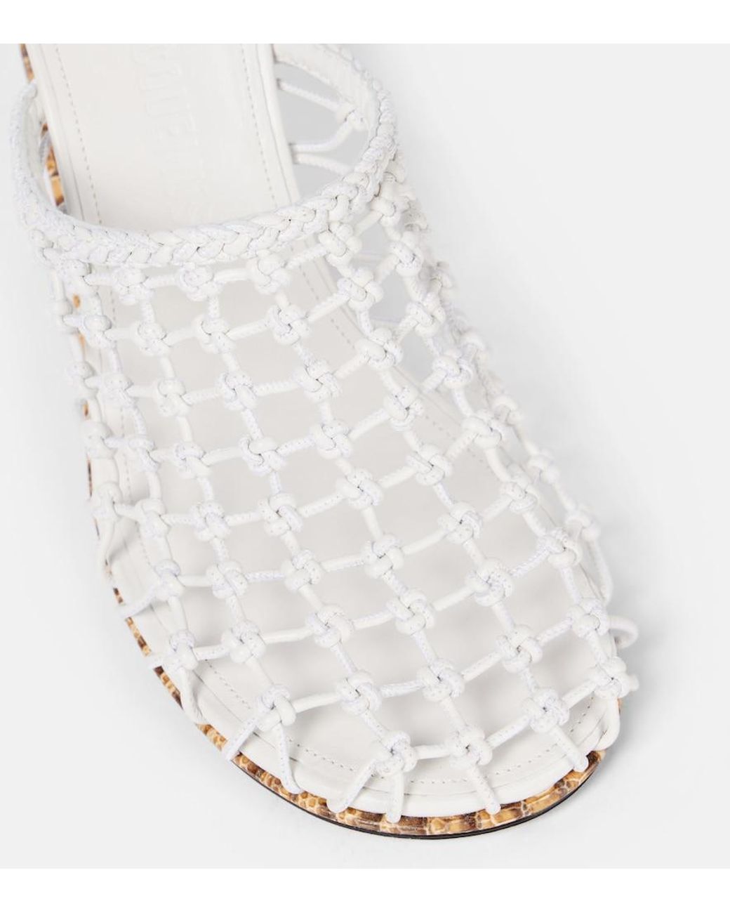Jacquemus White Doubles Netted Wedge Sandals