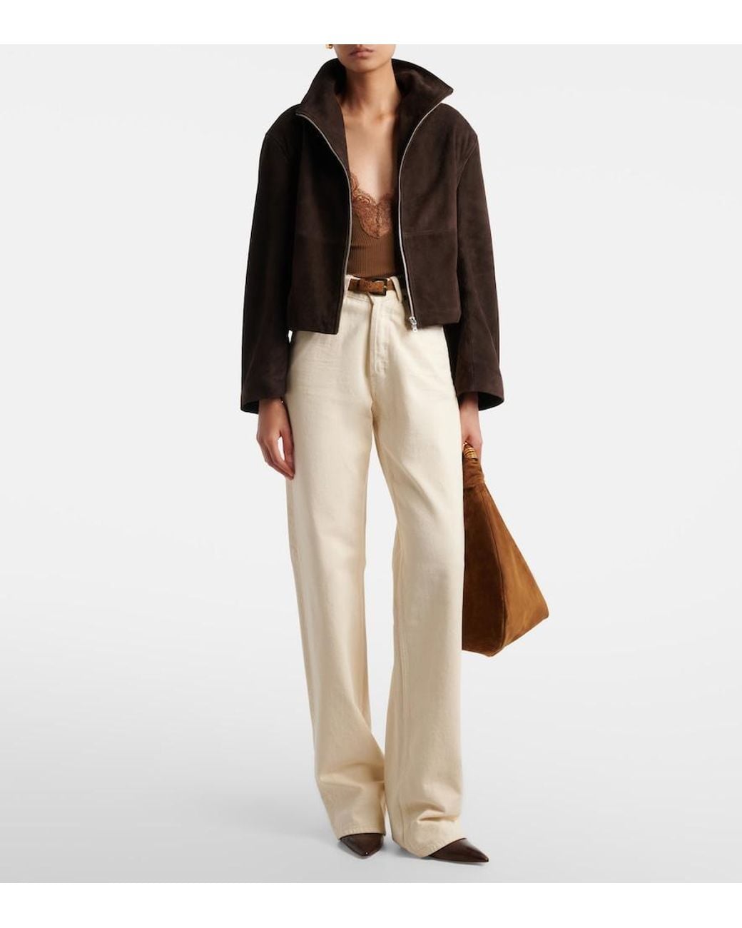 Nour Hammour Brown Etienne Suede Jacket