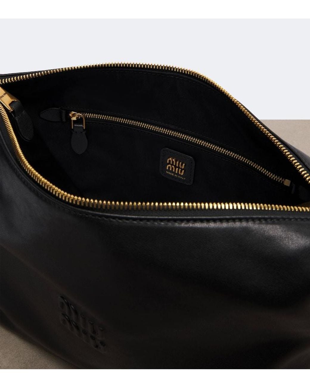 Miu Miu Black Spirit Leather Shoulder Bag