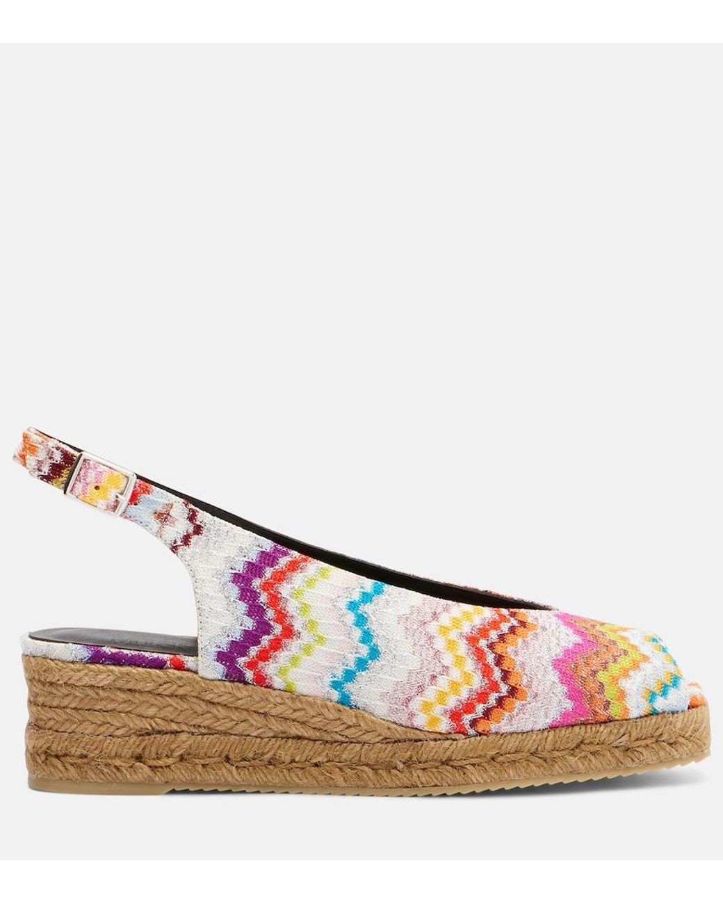 Missoni Multicolor Joy 30 Zigzag Lame Espadrille Wedges