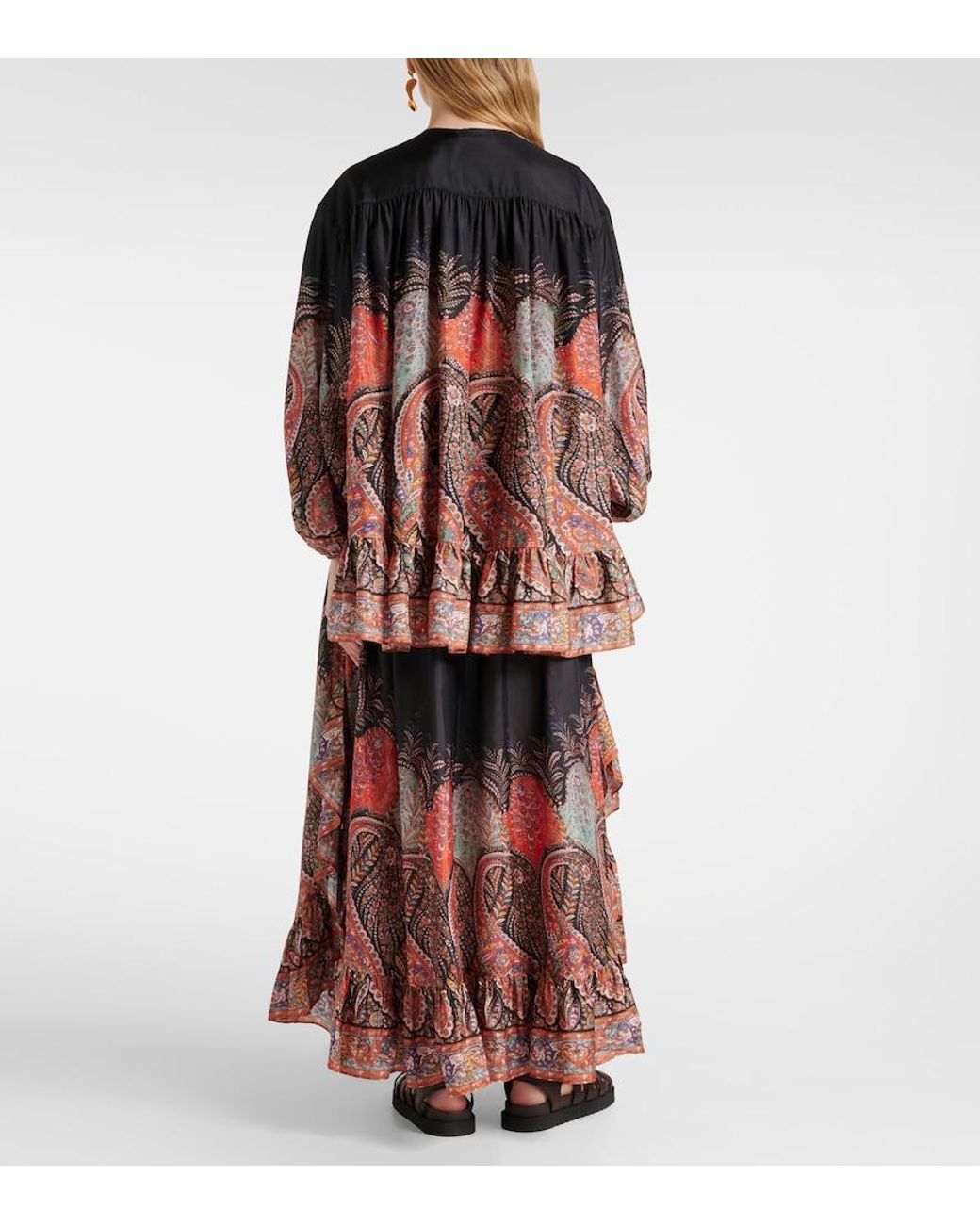 Top Rhiannon De Seda Con Volantes Zimmermann de color Black