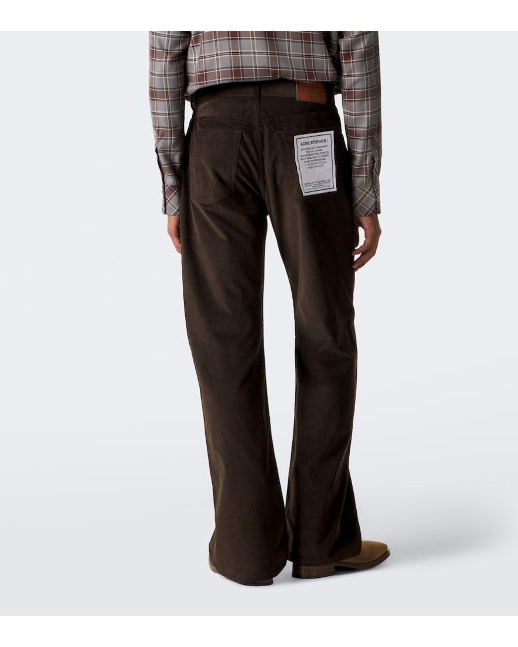 Acne Black Cotton Corduroy Wide-Leg Pants for men