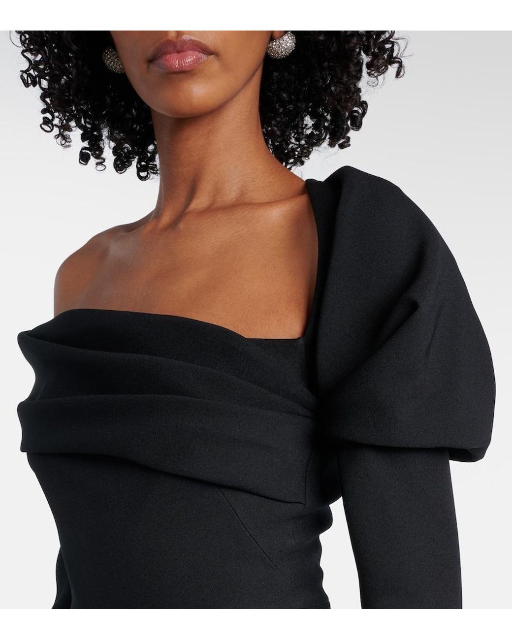 Safiyaa Black Draped Gown
