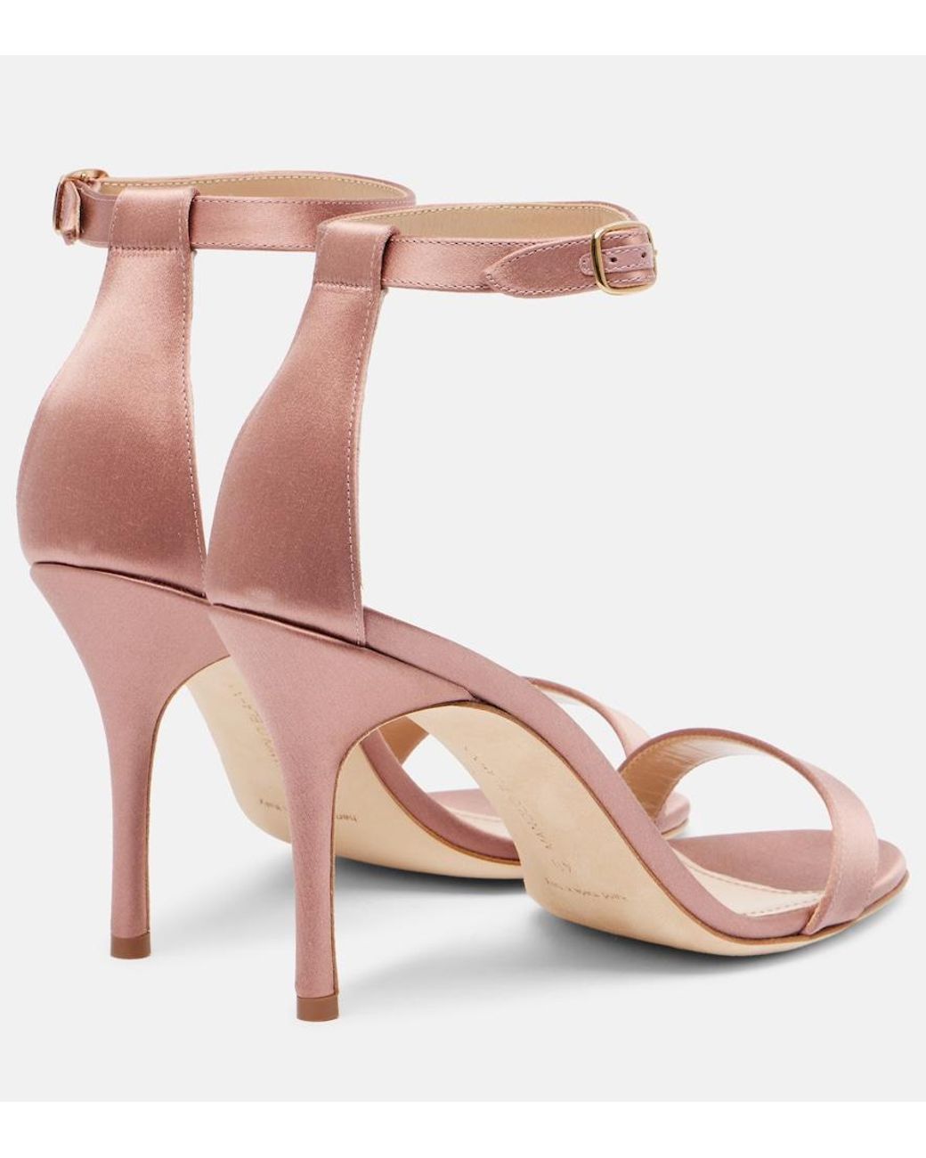 Manolo Blahnik Pink Chaos Satin Sandals