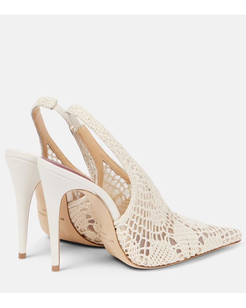 Magda Butrym Natural 105 Crochet Slingback Pumps