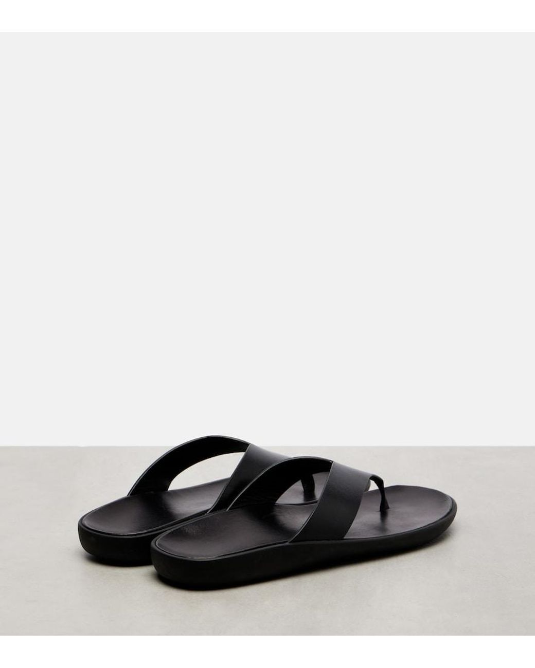 The Row Brown Leger Leather Thong Sandals