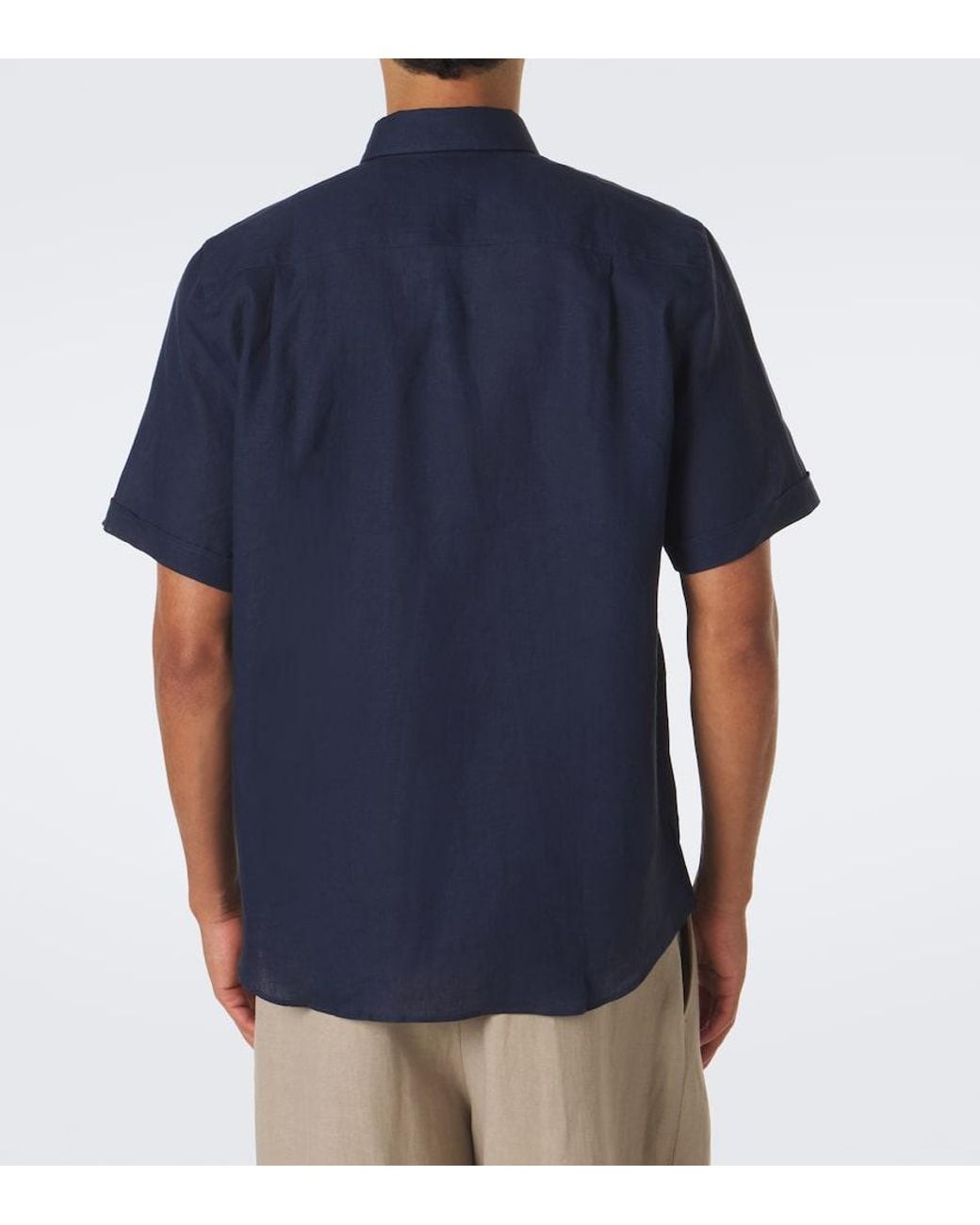 Vilebrequin Blue Courbis Linen Shirt for men