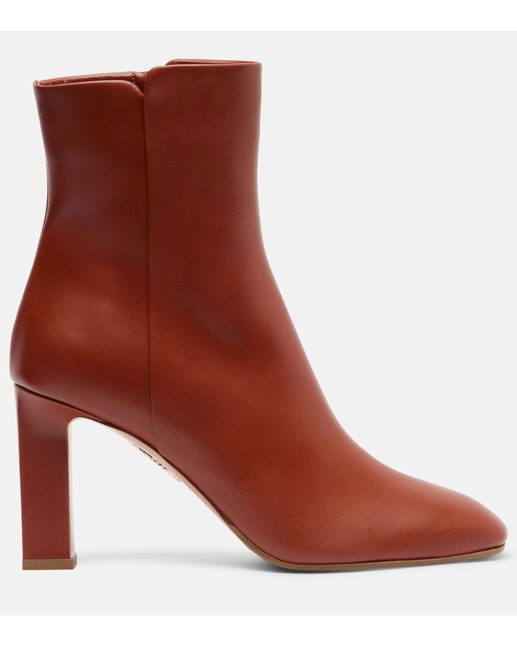 Aquazzura Brown Sellier 85 Leather Ankle Boots